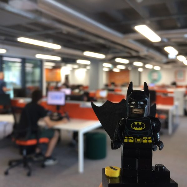 LEGO Batman in the eXPD8 Batcave