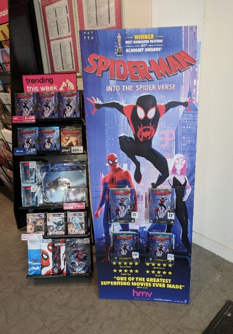 Spider-Man: Into the Spider-Verse Product and POS Display HMV
