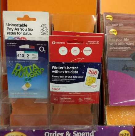 Retail merchandising and fulfilment of SIM card pack update